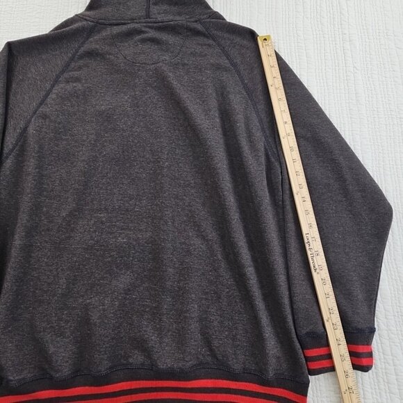 NWT Stitches Atlanta Braves MLB Men's X-Large V-Neck Hooded Grey Sweatshirt NEW - Picture 13 of 16